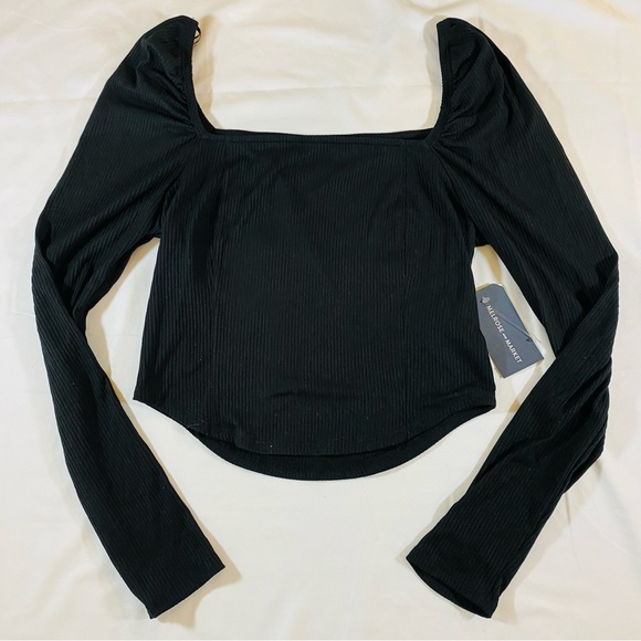 NWT Melrose and Market cute bodycon crop long sleeve top - Picture 2 of 9